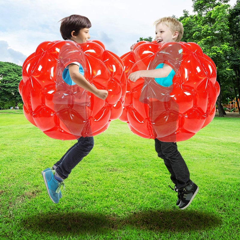 SUNSHINEMALL 2 Pack Inflatable Bumper Balls for Kids Giant Zorb Ball Sumo Balls Human Hamster Ball Bubble Balls for Adults Full Body Buddy Outdoor Toys for Kids(24" Red) - Image 1
